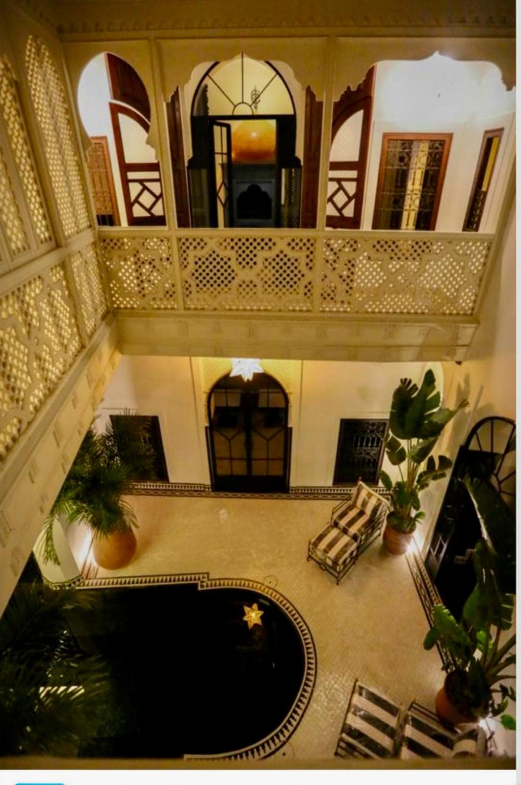 Courtyard pool seen from above
