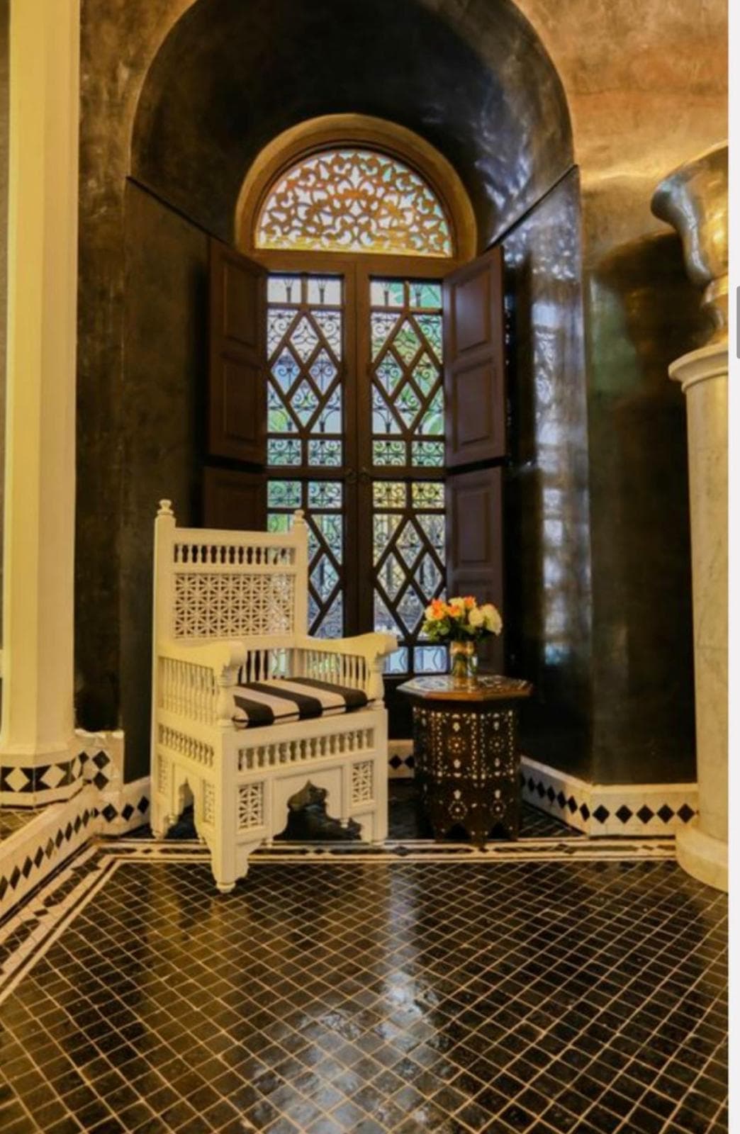 Arched entrance hall of Riad Sa'eed leading into the Medina courtyard